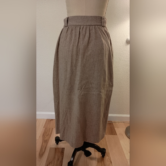 Vtg 70s Jason Roberts Wool Straight Midi Skirt - Picture 2 of 3